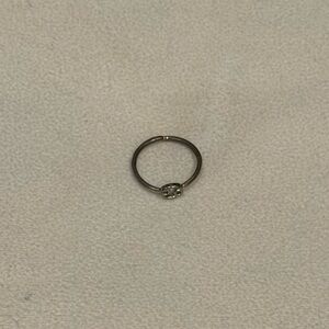 Elegant Silver Ring with Clear Gem